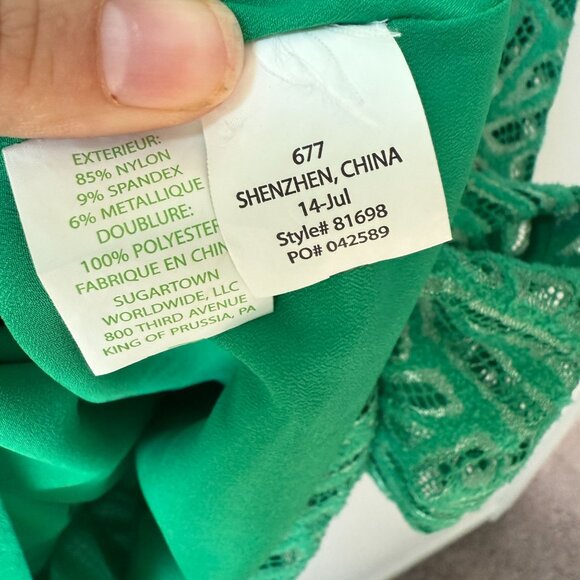 Lilly Pulitzer Camellia Dress Bamboo Geo Lace Fern Green Size 0 - Picture 7 of 12